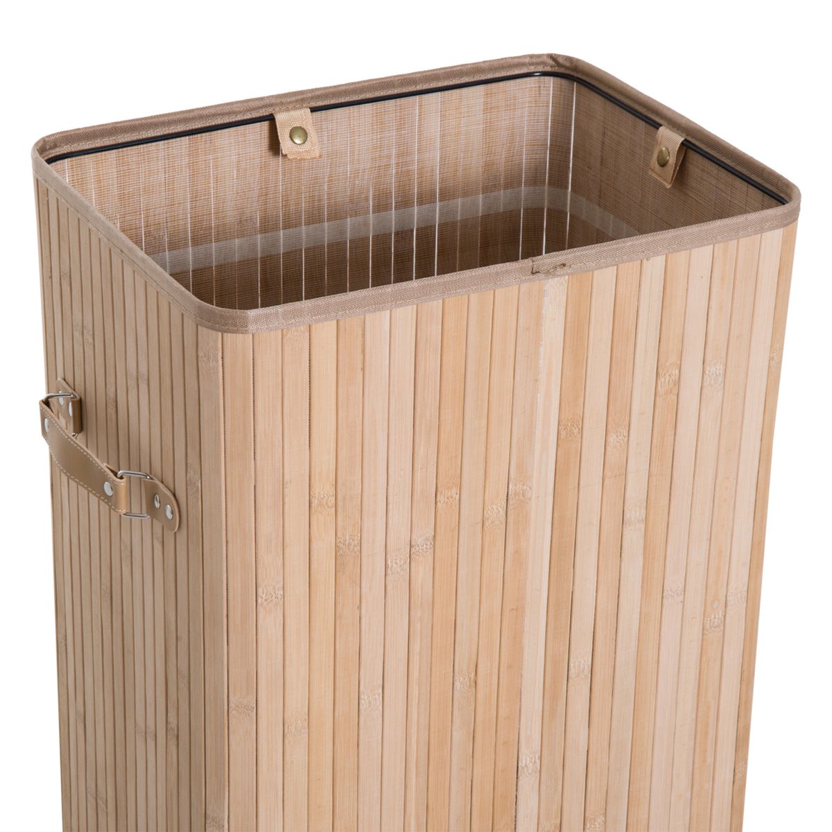 Cesto para ropa sucia Banzial Homcom con tapa natural 60x40x30 cm