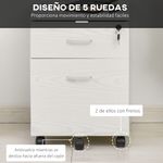 Cajonera Malia Vinsetto 2 cajones con llave blanco 55,6x40x45 cm
