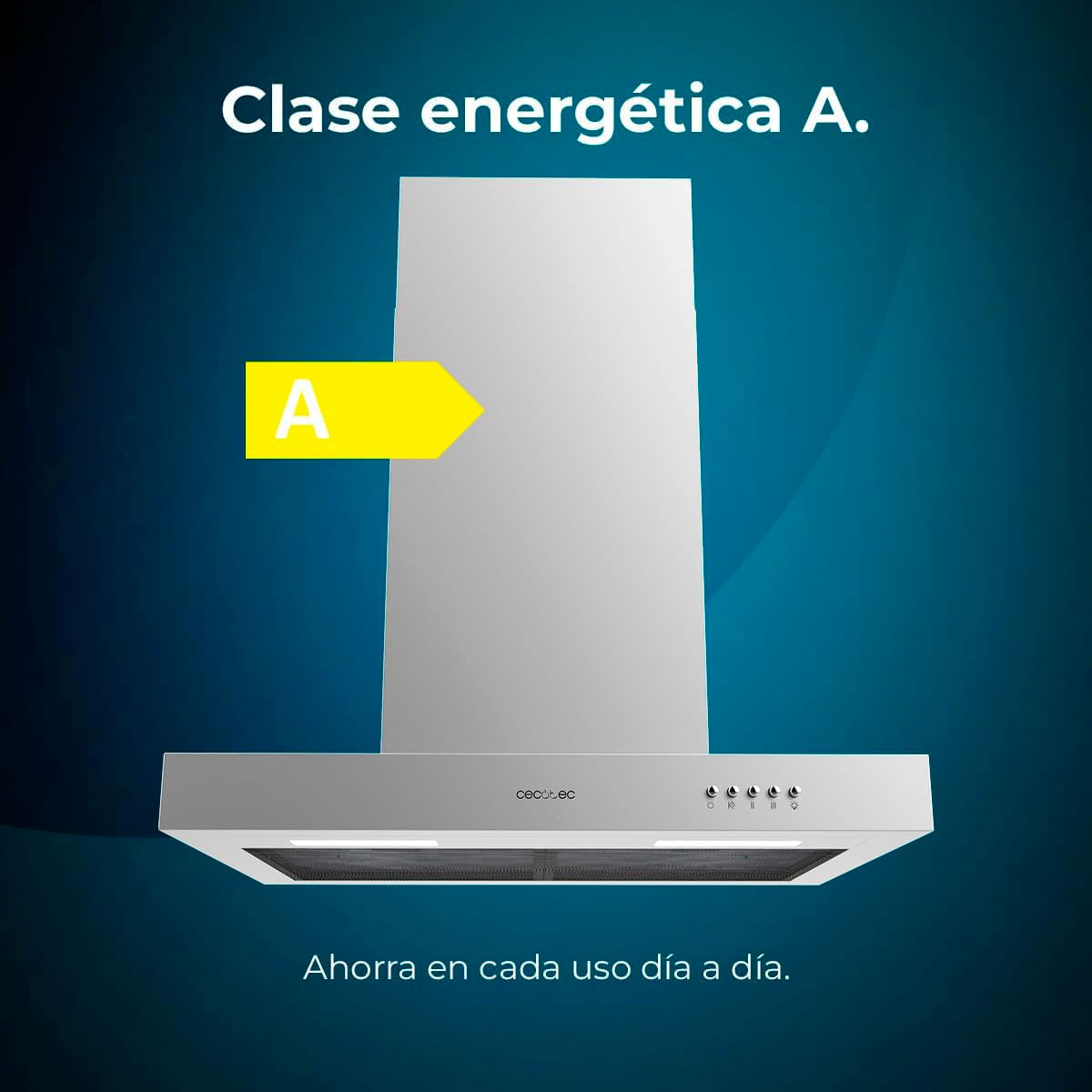 Campana extractora tipo T Cecotec Bolero Flux TM 606500 A 165W 650m3/h A inox 60 cm