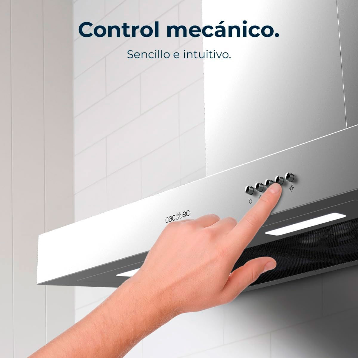 Campana extractora tipo T Cecotec Bolero Flux TM 606500 A 165W 650m3/h A inox 60 cm