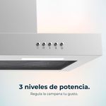 Campana extractora tipo T Cecotec Bolero Flux TM 606500 A 165W 650m3/h A inox 60 cm