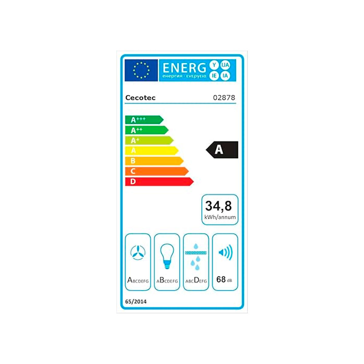 Campana extractora tipo T Cecotec Bolero Flux TM 606500 A 165W 650m3/h A inox 60 cm eficiencia