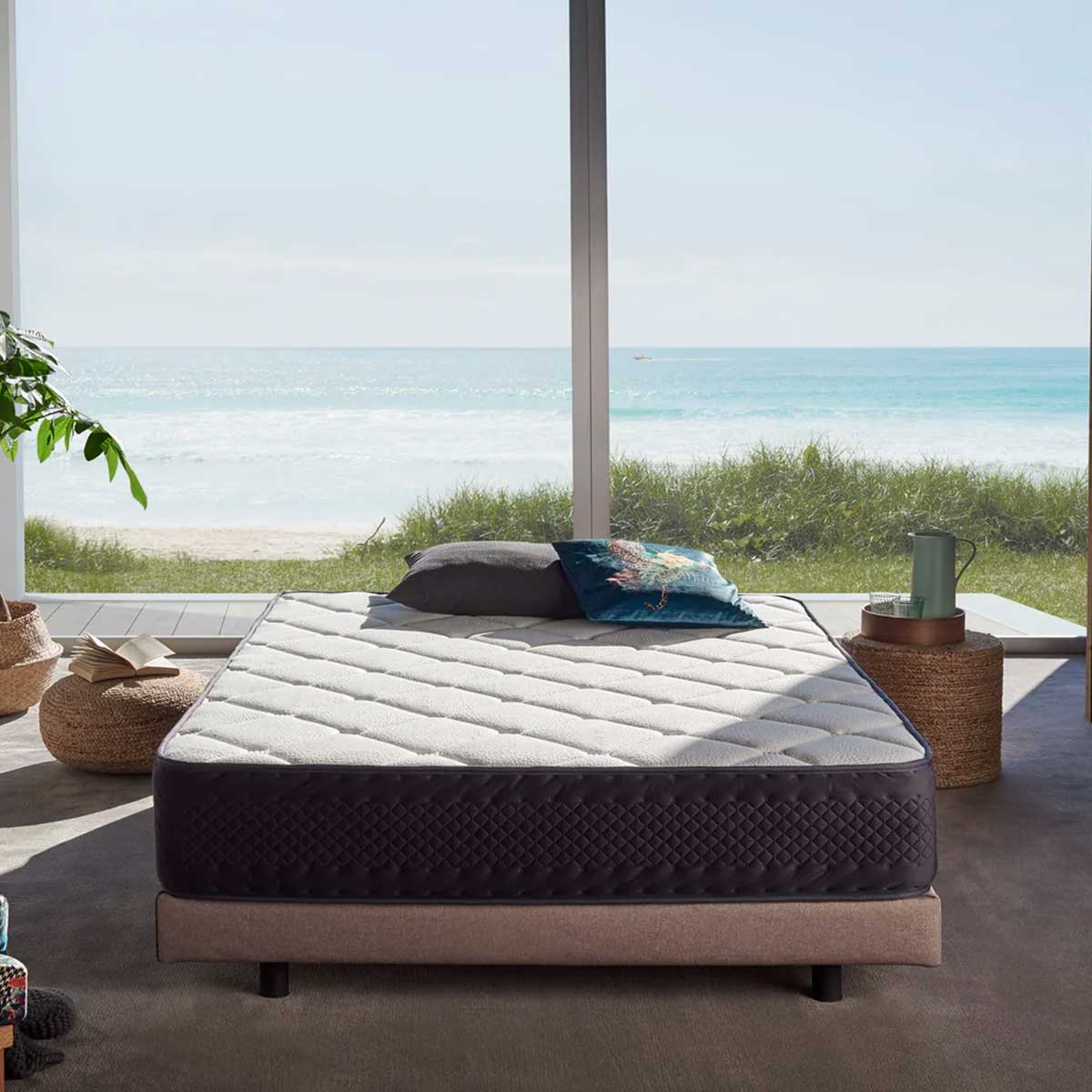 Colchón viscoelástico Victoria Grand Deluxe descanso premium blanco/gris 30 cm