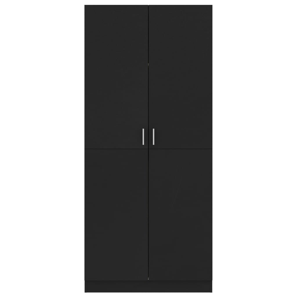 Armario Uma 2 puertas batientes negro 180x80x52 cm