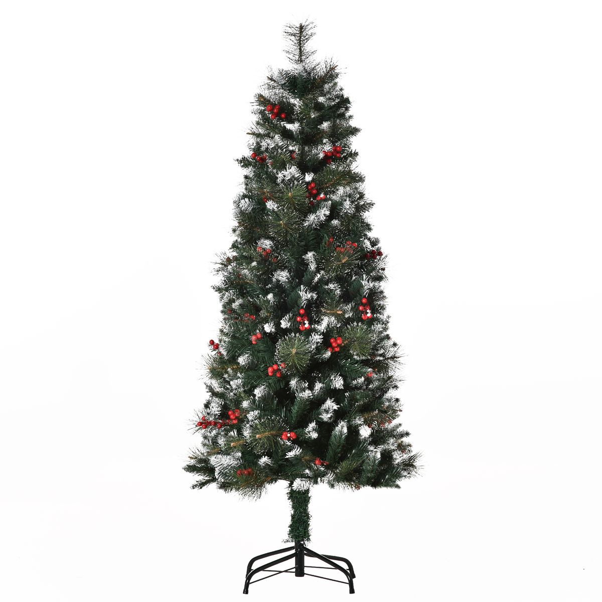Árbol de Navidad Homcom con 38 bayas 360 ramas verde Ø65x150 cm