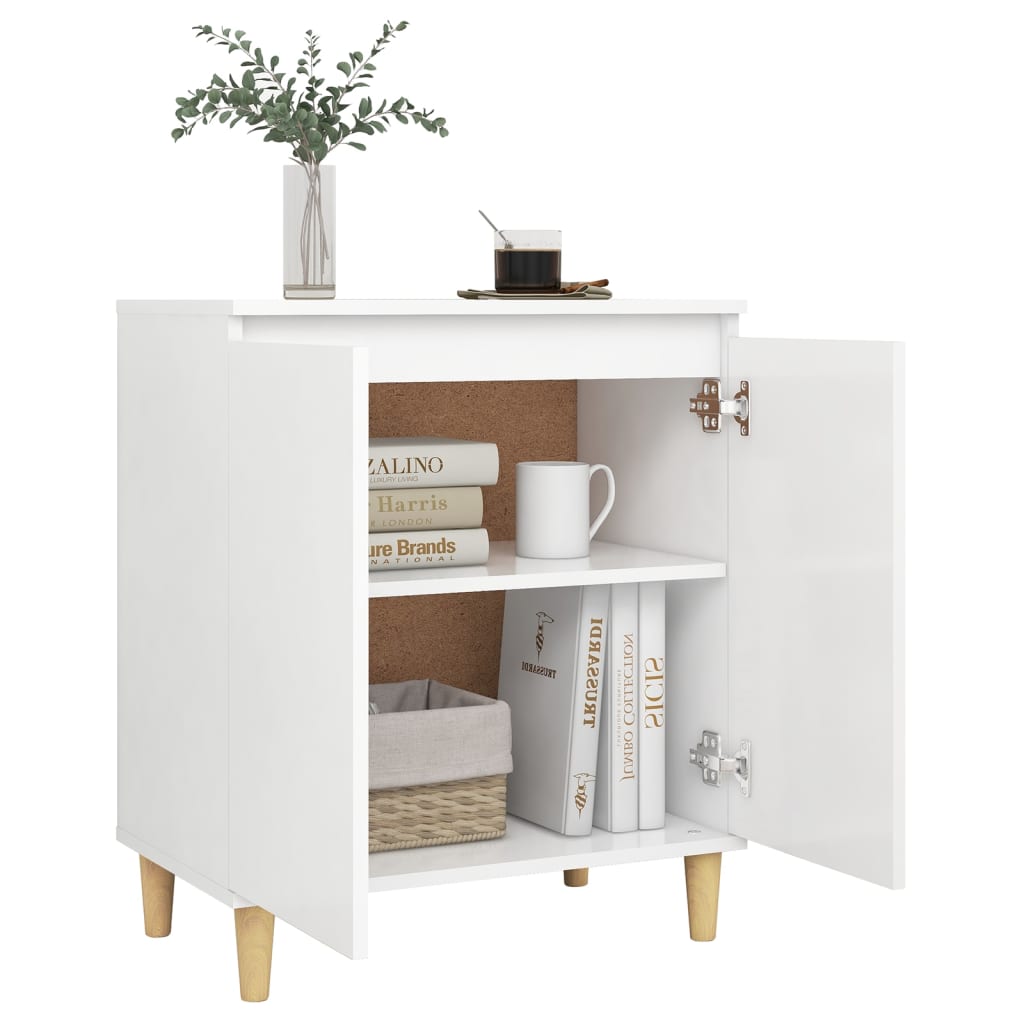 Aparador Río 2 puertas patas madera blanco 70x60x35 cm