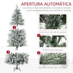Árbol de Navidad Homcom 577 ramas 300 LEDs con efecto nevado verde/blanco Ø105x180 cm