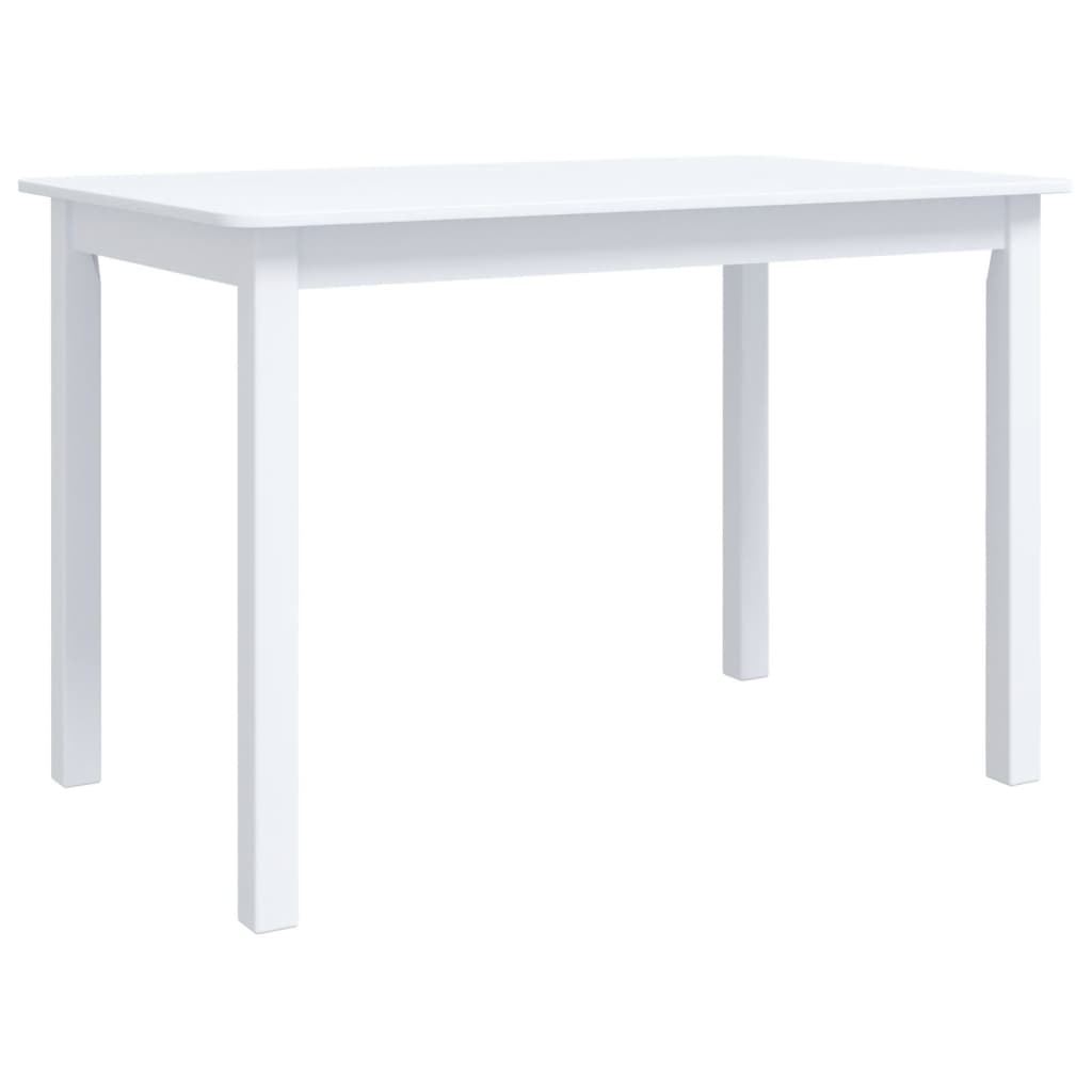 Mesa de comedor Noia rectangular madera de caucho blanco 75x114x71 cm
