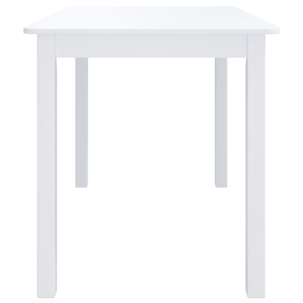 Mesa de comedor Noia rectangular madera de caucho blanco 75x114x71 cm