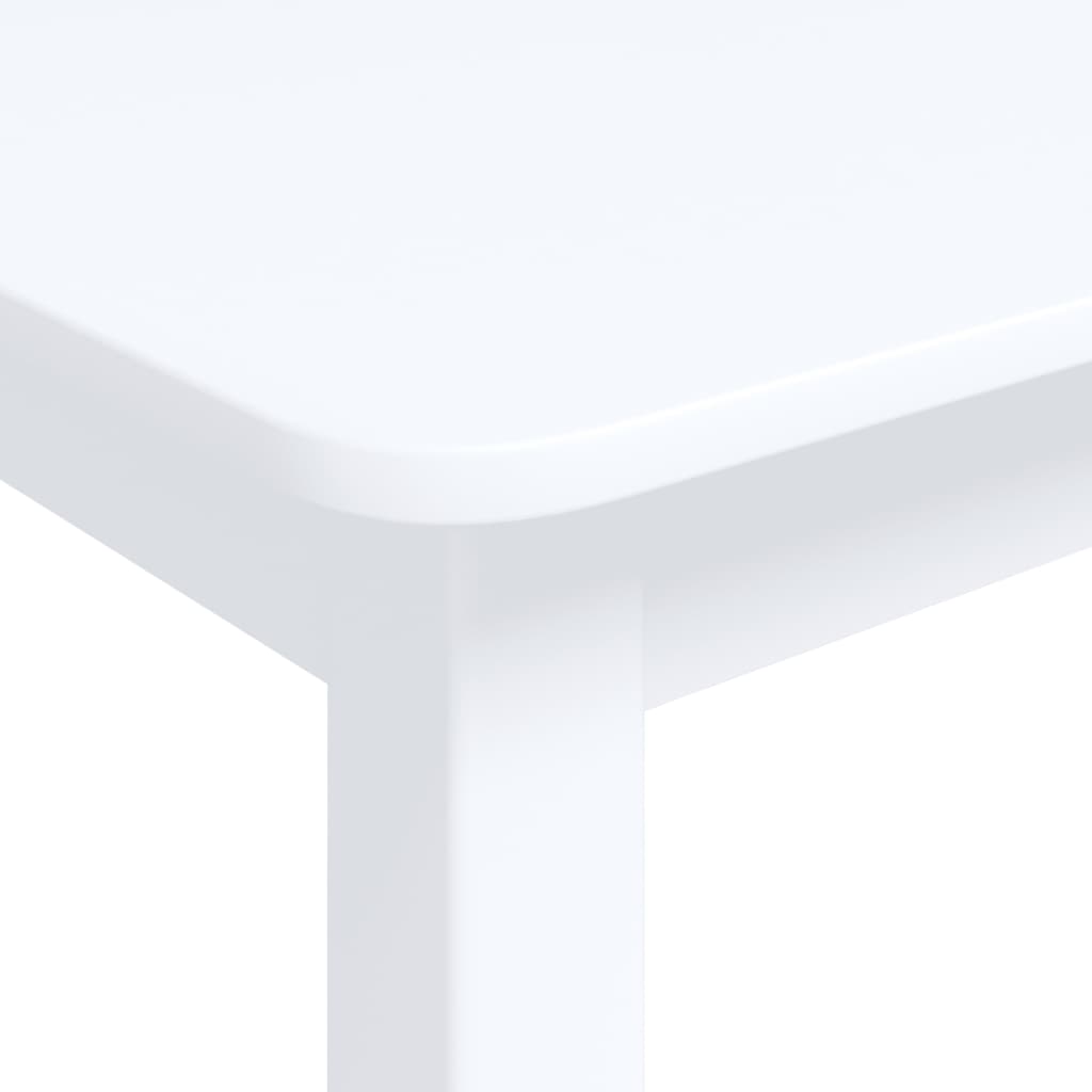 Mesa de comedor Noia rectangular madera de caucho blanco 75x114x71 cm