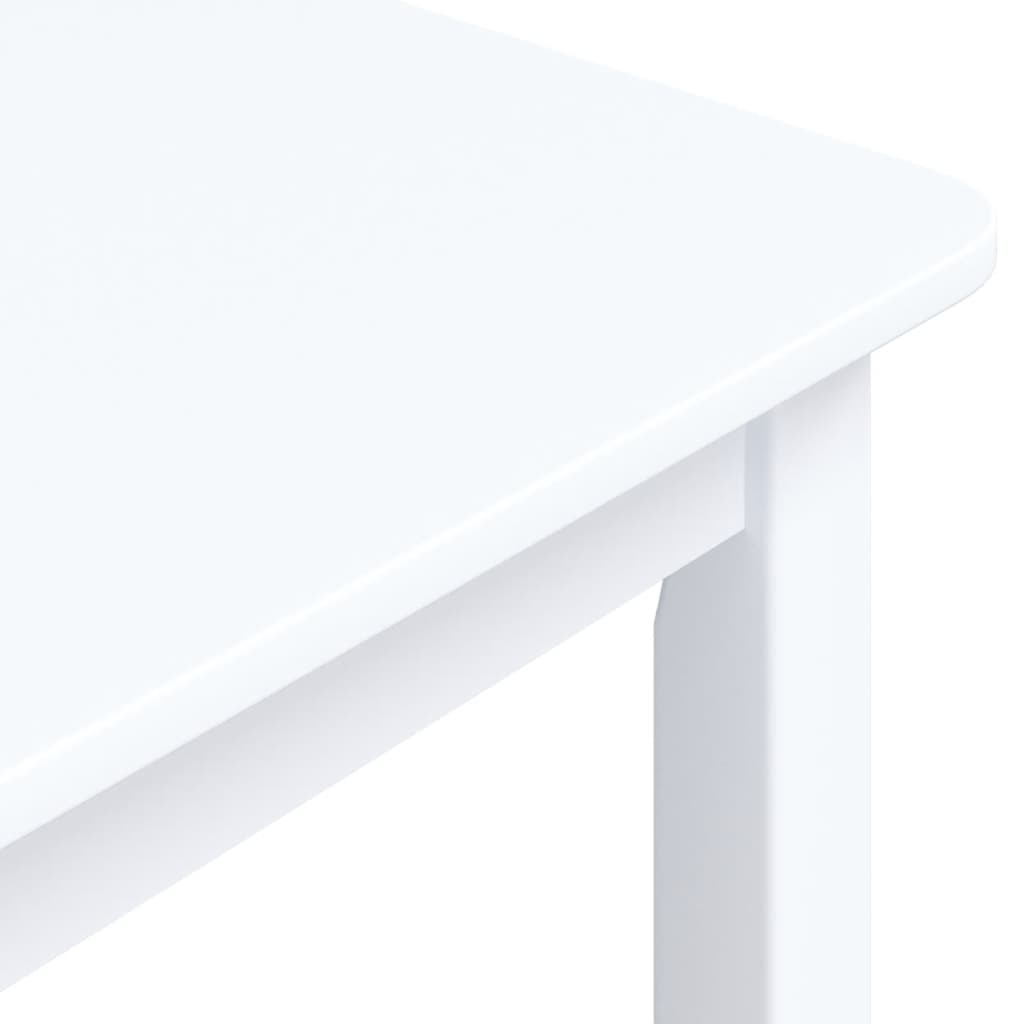 Mesa de comedor Noia rectangular madera de caucho blanco 75x114x71 cm
