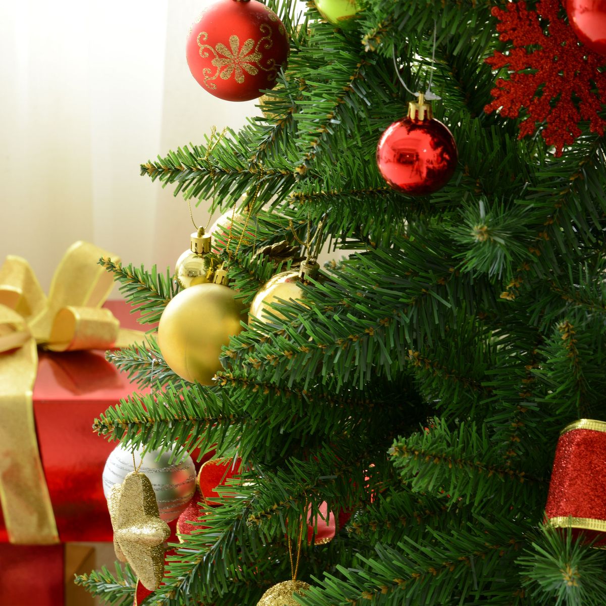 Árbol de Navidad Homcom 865 ramas con soporte verde Ø210 cm