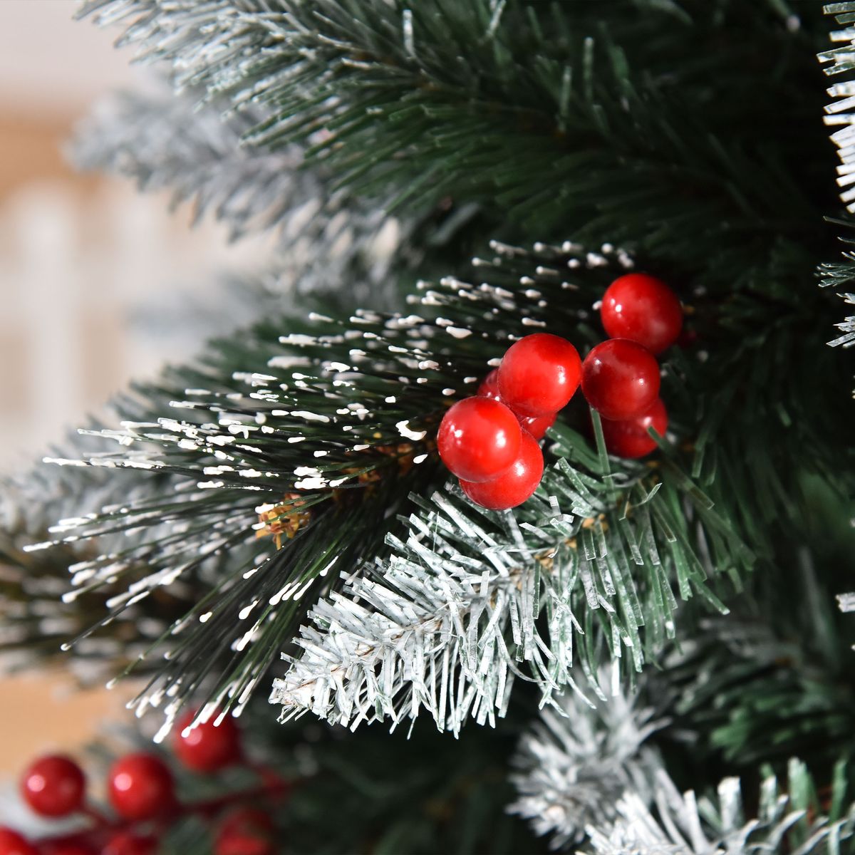 Árbol de Navidad Homcom con 51 bayas 539 ramas verde Ø70x180 cm