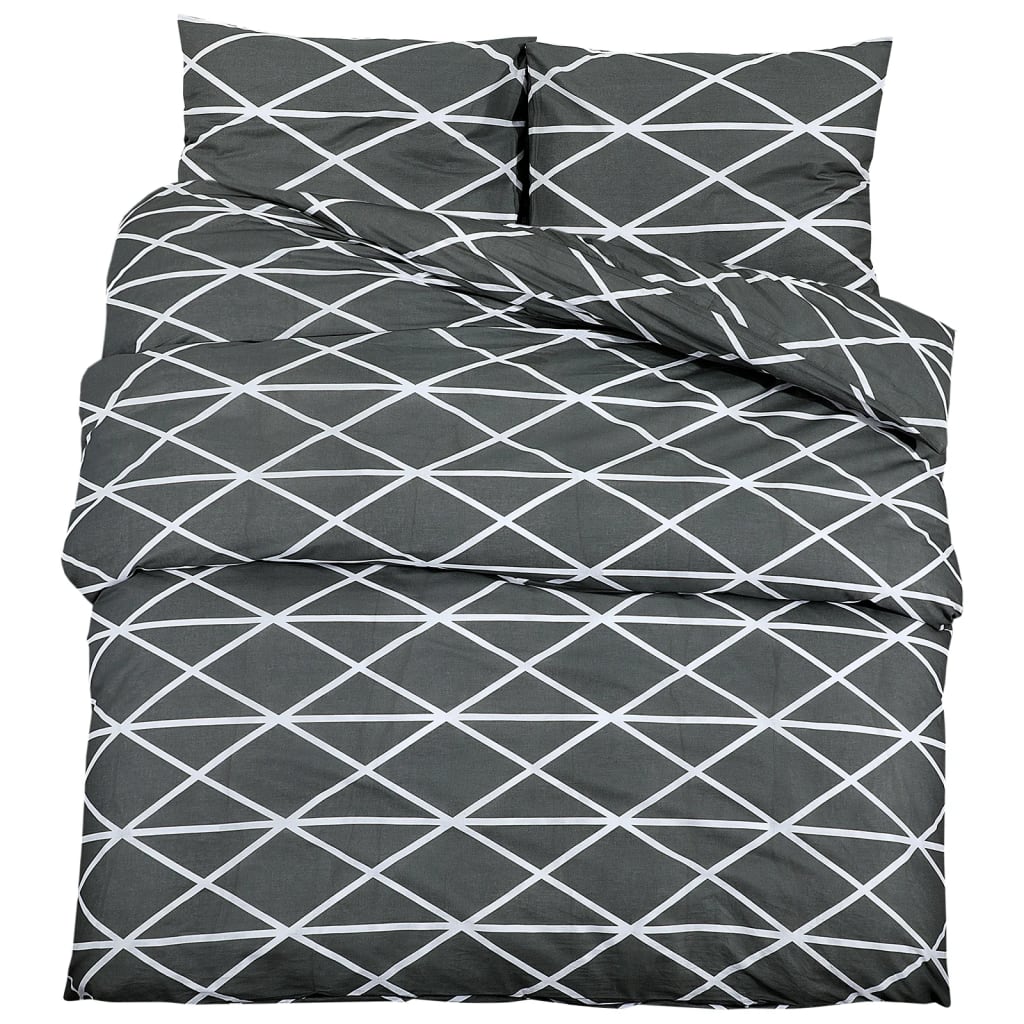 Juego de fundas nórdicas algodón gris 140x200 cm