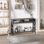 Mueble recibidor Porto Homcom 3 estantes gris/negro 75x120x23,5 cm