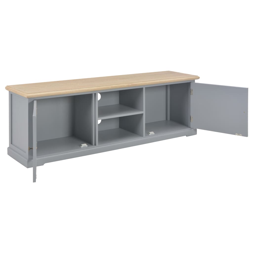 Mueble bajo de TV Cardiff 2 puertas + 2 estantes gris 40x120x30 cm