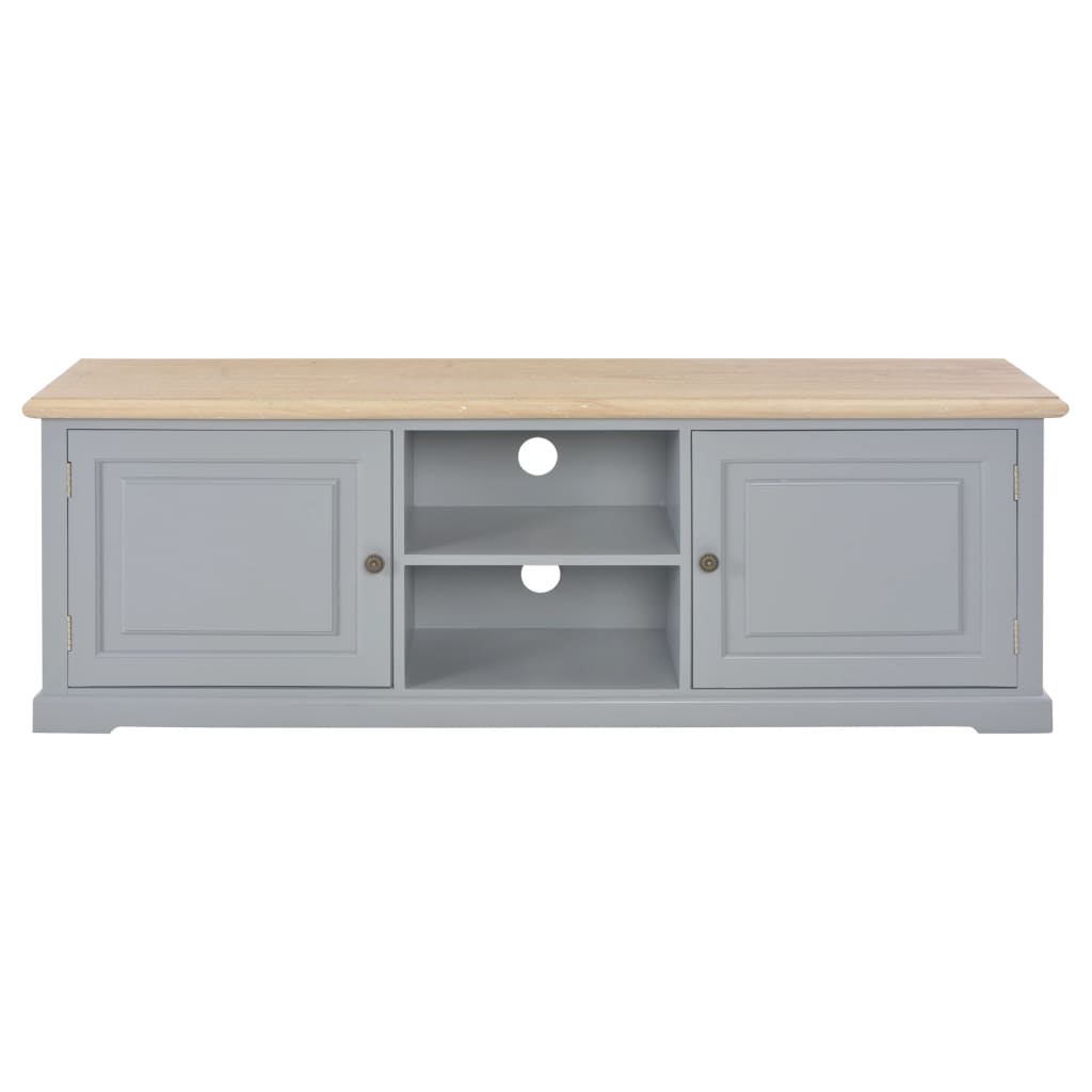 Mueble bajo de TV Cardiff 2 puertas + 2 estantes gris 40x120x30 cm