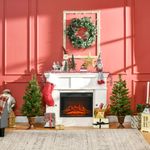 Pack de 2 árboles de Navidad Homcom con bayas y piñas verde Ø48x90 cm