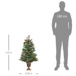 Pack de 2 árboles de Navidad Homcom con bayas y piñas verde Ø48x90 cm