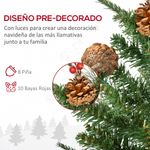 Pack de 2 árboles de Navidad Homcom con bayas y piñas verde Ø48x90 cm