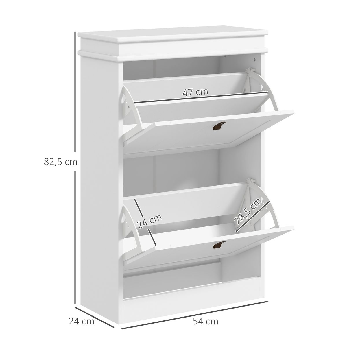 Zapatero Somer Homcom 2 puertas 10 pares blanco 82,5x54x24 cm