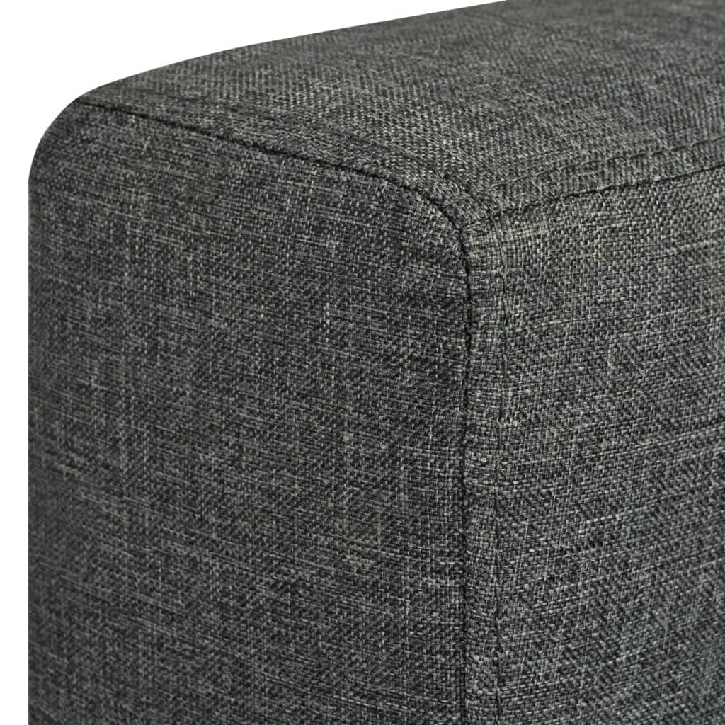 Sofá de 3 plazas Mina tapizado tela gris oscuro 78x191x73 cm