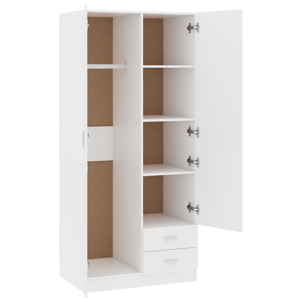 Armario Kei 2 puertas + 2 cajones blanco 180x80x52 cm