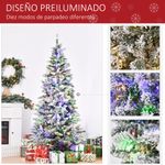 Árbol de Navidad Homcom 829 ramas 250 LEDs blanco Ø112x210 cm