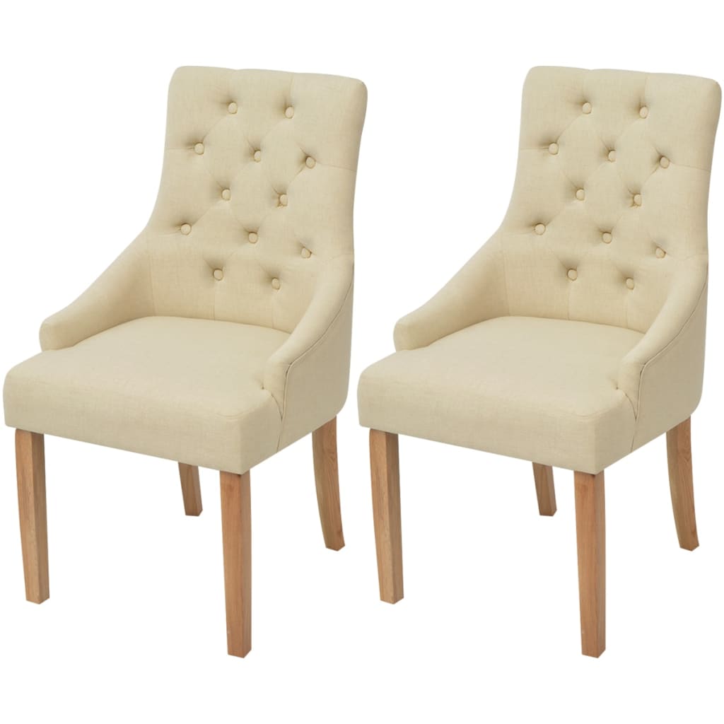 Pack de 2 sillas Cala respaldo alto crema 95,5x52x60 cm conjunto de sillas