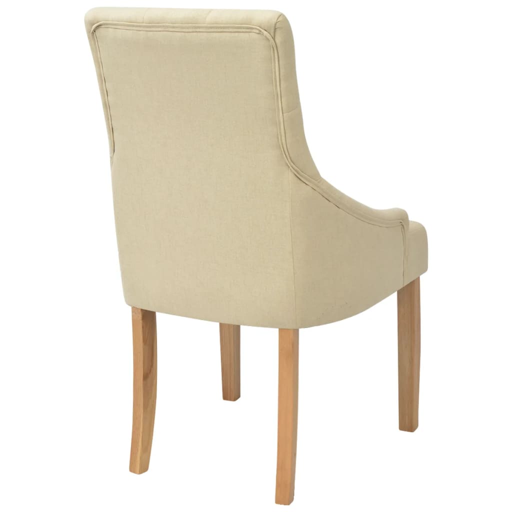 Pack de 2 sillas Cala respaldo alto crema 95,5x52x60 cm posterior