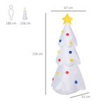 Árbol de Navidad inflable Homcom 9 LEDs 3 colores blanco 158x67x61 cm