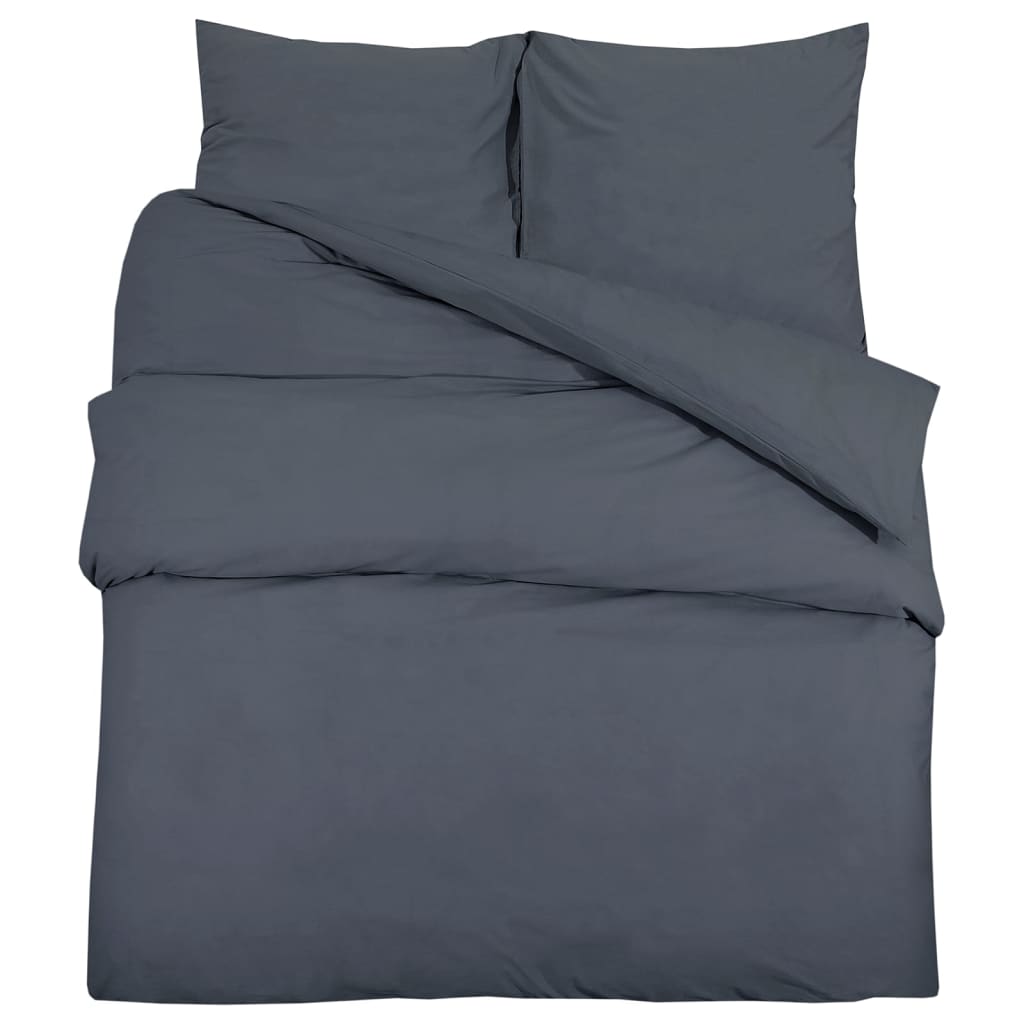 Juego de funda nórdica de edredón + almohada microfibra antracita 140x200 cm + 60x70 cm