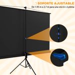 Proyector portátil 100 Homcom altura ajustable negro 136x135,8x8 cm