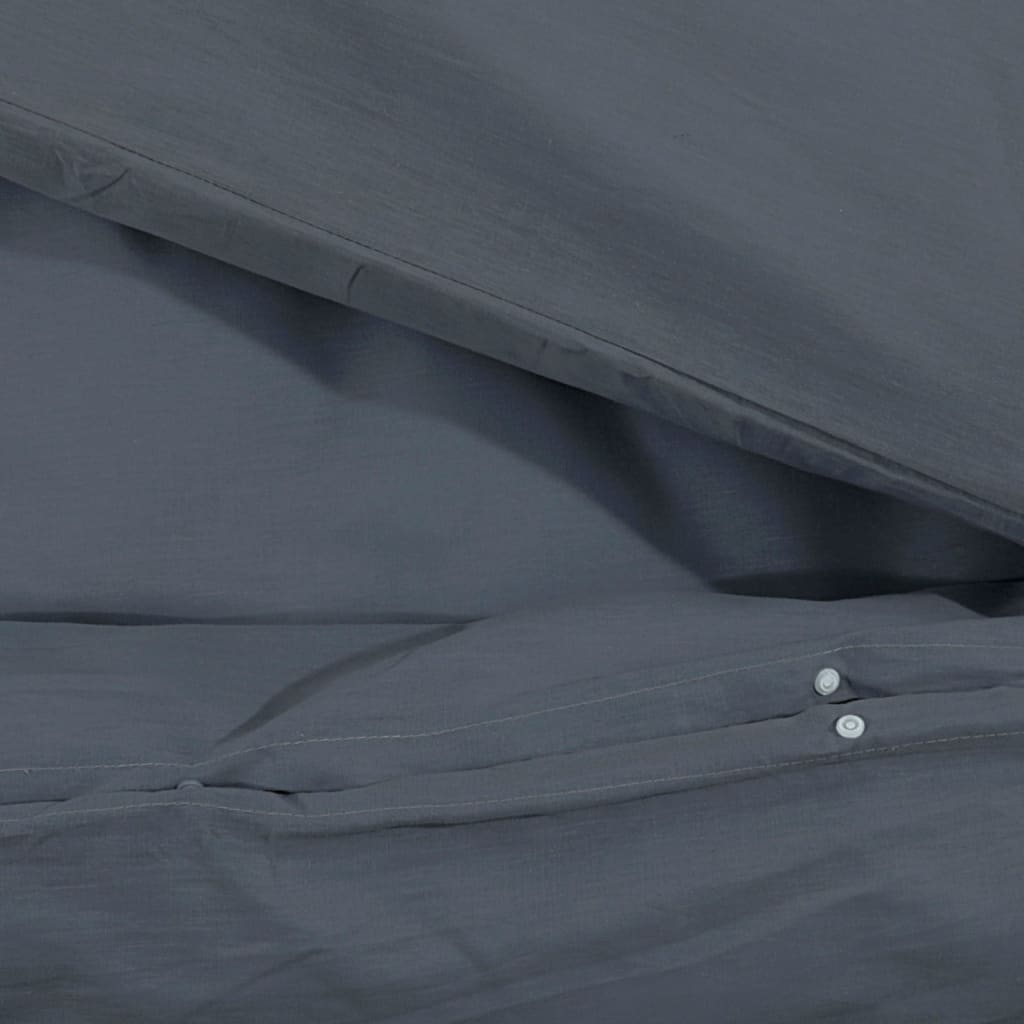 Juego de funda nórdica de edredón + almohada microfibra antracita 140x200 cm + 60x70 cm