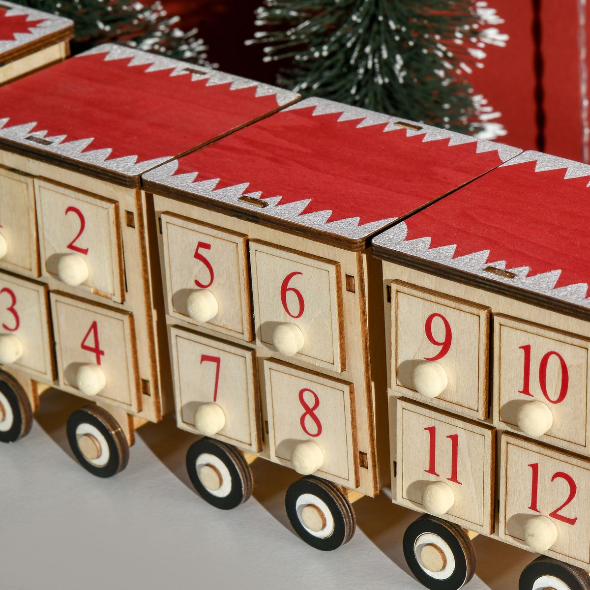 Calendario de adviento Homcom con luz LED natural 11x40x8 cm
