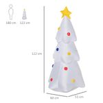 Árbol de Navidad inflable Homcom 9 LEDs 3 colores blanco 122x60x51 cm