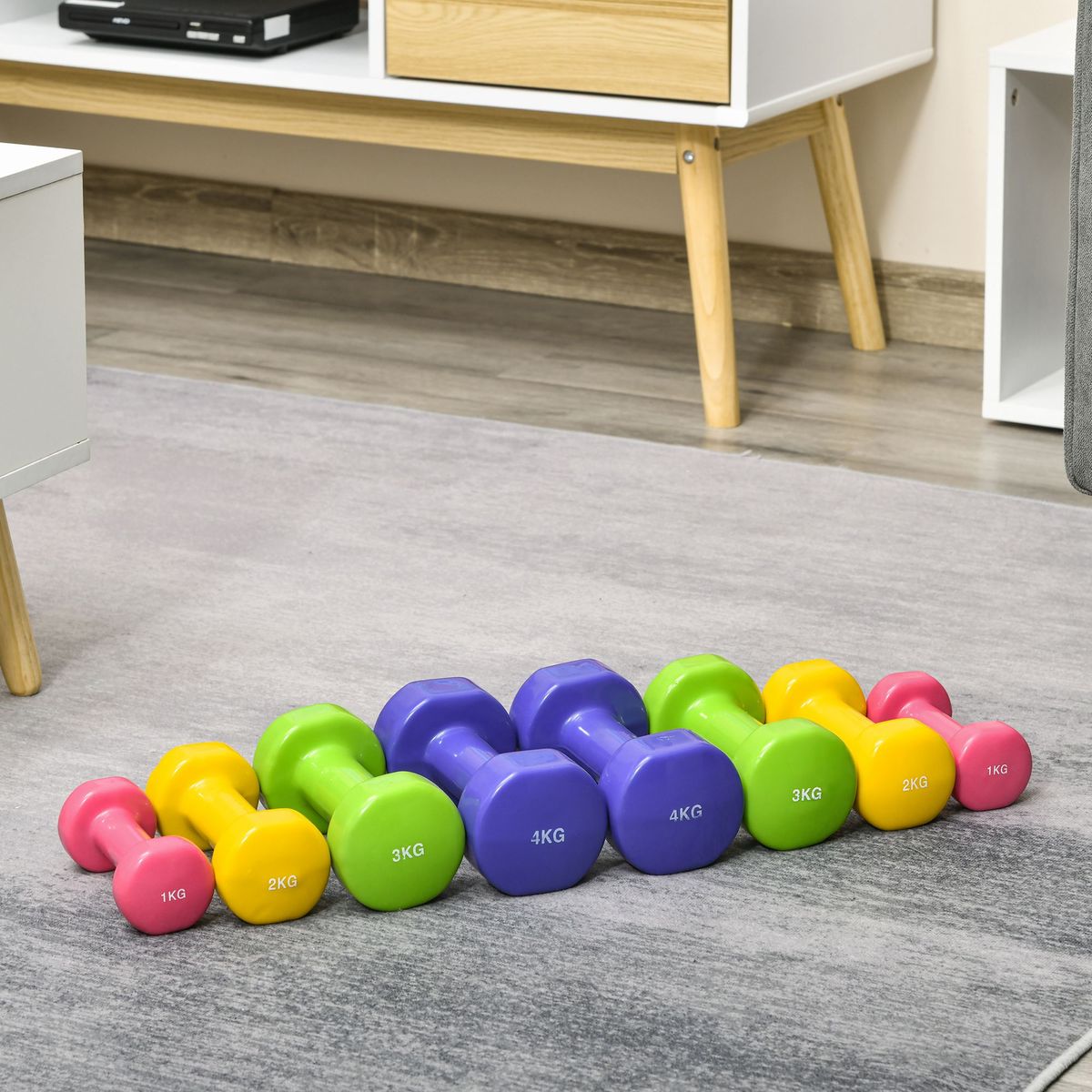 Set de 8 mancuernas PowerFit Homcom 1-4kg multicolor