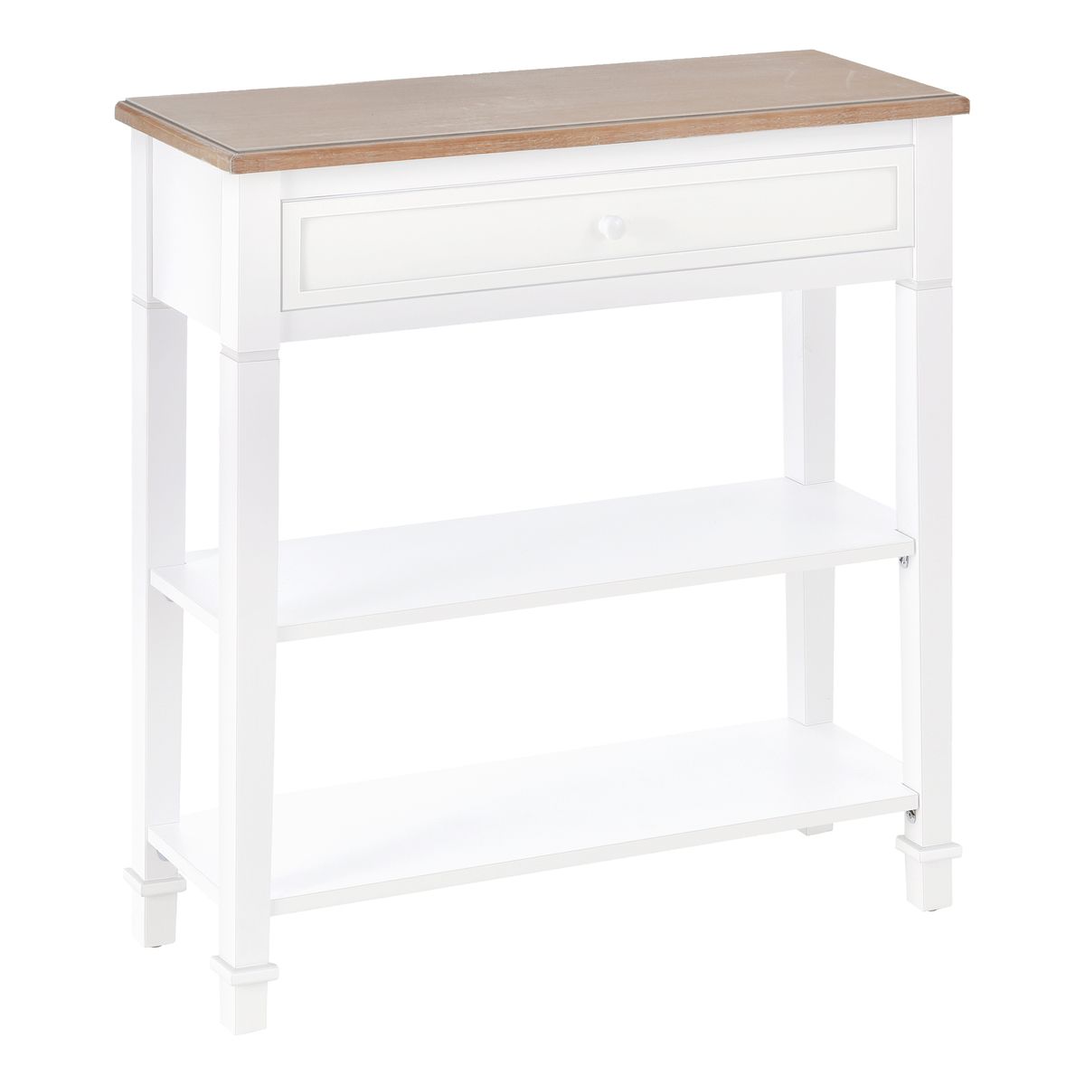 Recibidor Smile Homcom con cajón + 2 estantes blanco 80,5x75,6x27,5 cm fondo blanco