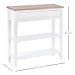 Recibidor Smile Homcom con cajón + 2 estantes blanco 80,5x75,6x27,5 cm medidas