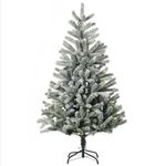 Árbol de Navidad nevado Homcom 521 ramas base plegable verde/blanco Ø90x150 cm