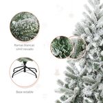 Árbol de Navidad nevado Homcom 521 ramas base plegable verde/blanco Ø90x150 cm