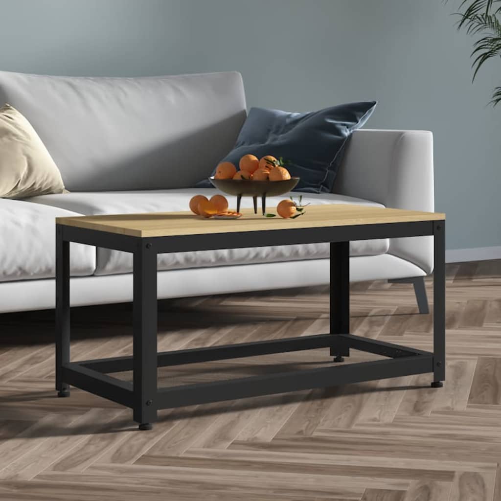 Mesa de centro Gobun con estante inferior marrón claro/negro 45x90x45 cm