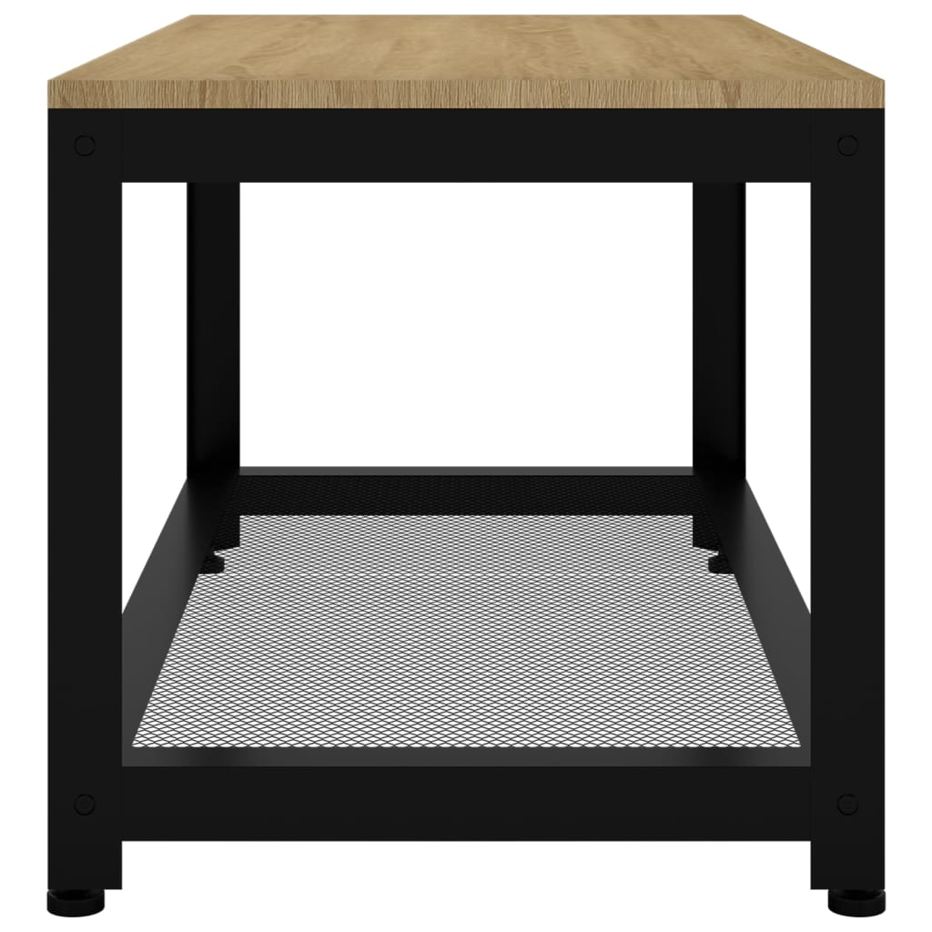 Mesa de centro Gobun con estante inferior marrón claro/negro 45x90x45 cm