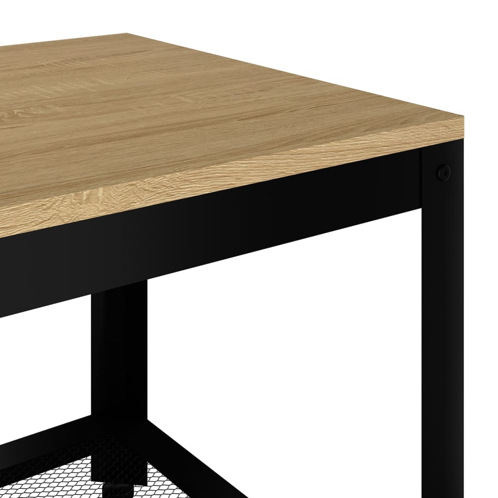 Mesa de centro Gobun con estante inferior marrón claro/negro 45x90x45 cm