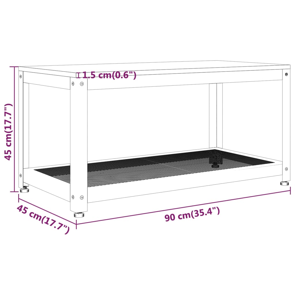 Mesa de centro Gobun con estante inferior marrón claro/negro 45x90x45 cm