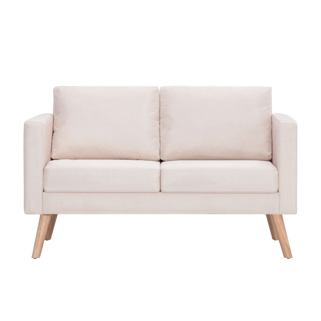 Sofá de 2 plazas Milo tapizado tela crema 73x116x70 cm