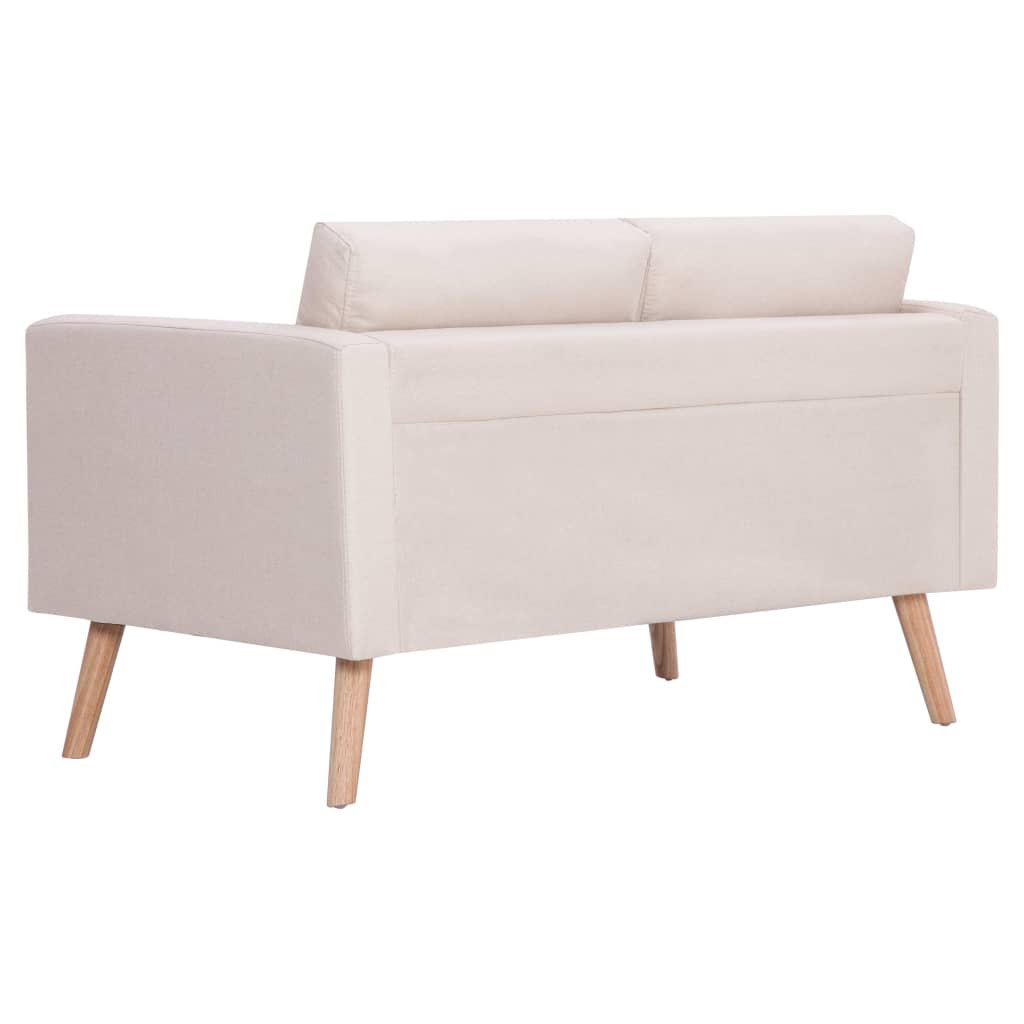 Sofá de 2 plazas Milo tapizado tela crema 73x116x70 cm