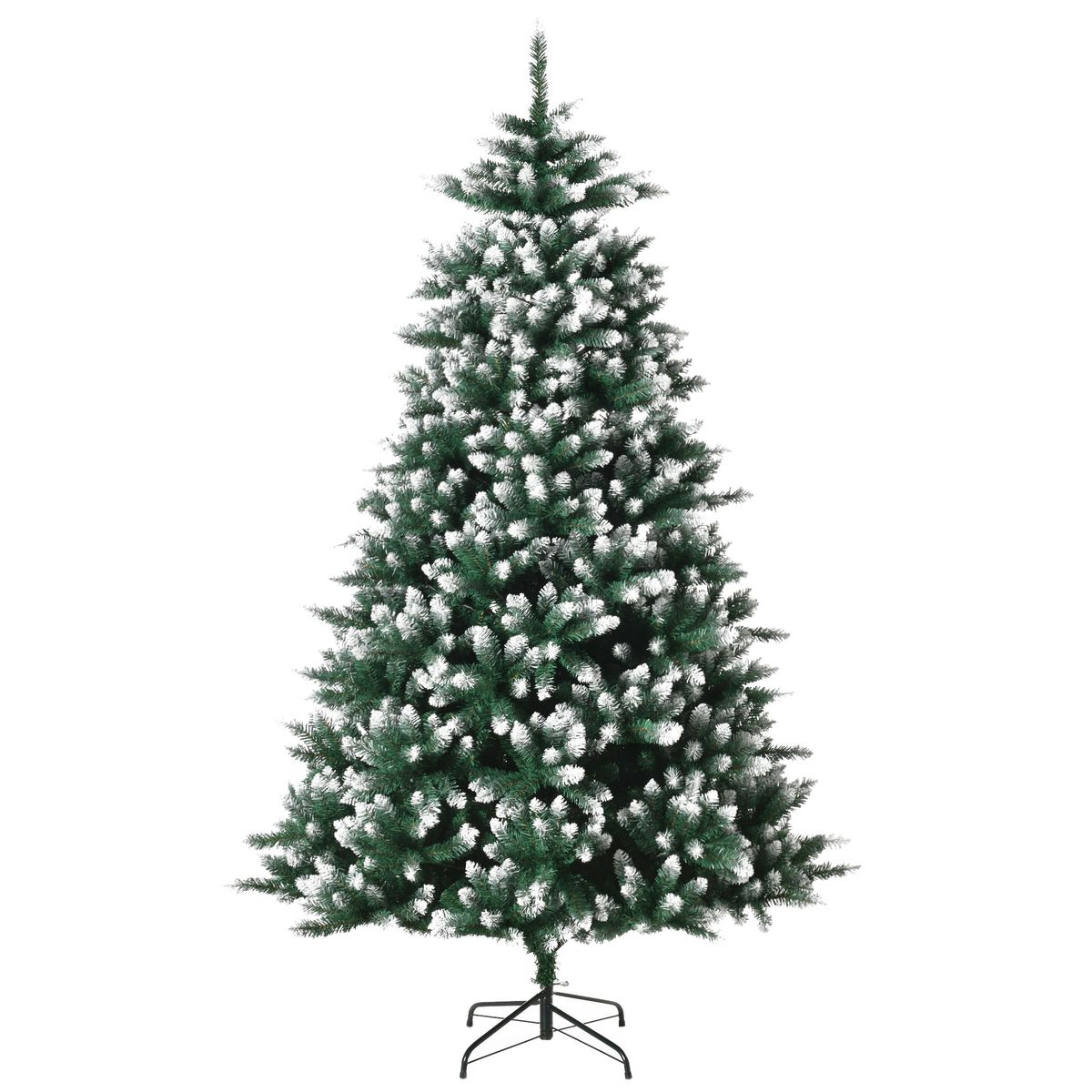 Árbol de navidad nevado Homcom 2012 ramas verde Ø130x210 cm