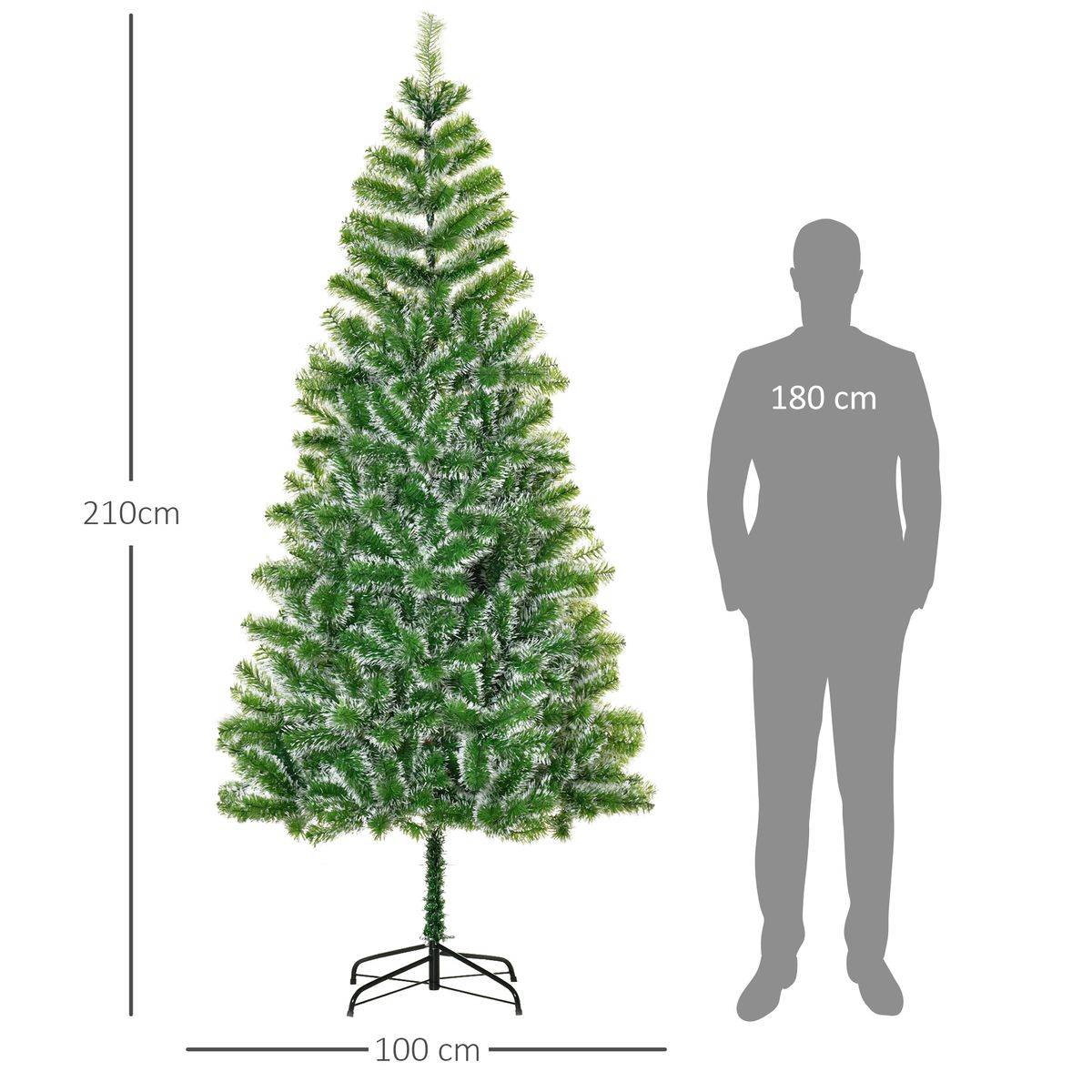 Árbol de Navidad Homcom 968 ramas verde 210 cm