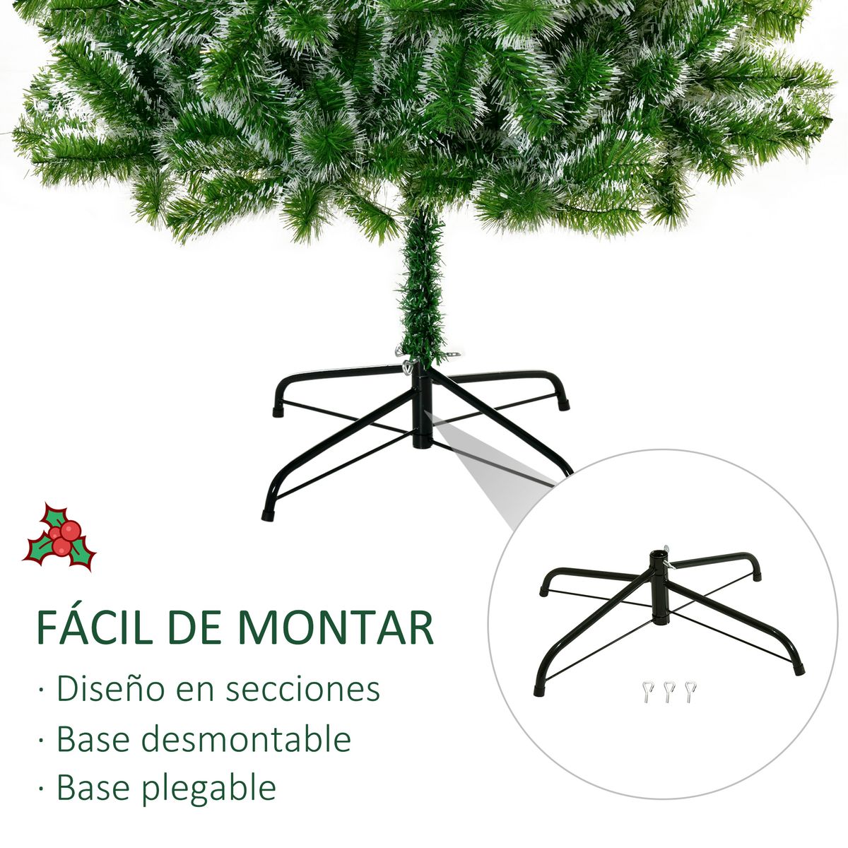 Árbol de Navidad Homcom 968 ramas verde 210 cm